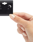 Earring Cards - 100-Pack Earring Card Holder, Velvet Hanging Jewelry Display Cards for Earrings, Ear Studs, Black, 2 X 2 Inches