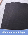 27 Sheets Black Glitter Cardstock Paper 8.5” X 11”, Sparkly Cardstock for DIY Art Project Scrapbook Party Decoration School Supplies Bulk, 92Lb/250Gsm