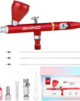 Airbrush Kit - Airbrush Gun Set Dual-Action Gravity Feed with 0.35, 0.4 & 0.5Mm Needle Sets - Air Brush Set with 2 1/3 Oz Replacement Cups for Nails Model Painting Cake Tattoo Makeup