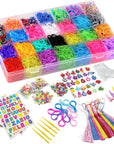 12100+ Rubber Bands Refill Loom Set 11,000+ Loom Bands 42 Colors 600 Clips 200 Beads + 52 ABC Beads 30 Charms 10 Backpack Hooks 10 Tassels 5 Crochet Hooks 5 Hair Clips +ABC & Number Stickers