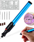 The Original Easy Etcher - Engraving Pen Complete Kit - Portable DIY Craft Electric Engraver & Stencils for Jewelry, Metal, Glass, Leather, Wood - Rotary Tool Etching Scribe Carving Tool