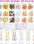 Earring Hooks, 1900Pcs Earring Making Supplies Kit with Jewelry Hooks, Fish Hook Earrings, Earring Backs, Jump Rings for Jewelry Making and Earring Repair,Gifts for Women