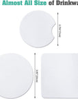 Sublimation Blank Cup Coasters Bulk Square Blank Cup Mat Rubber for Sublimation Transfer Heat Press Printing DIY Crafts 3.93 X 3.93 Inch (50 Pieces)