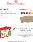 Pottery Studio Refill Kit - 2 Lbs. of Natural Air-Dry Pottery Clay, 6 Paint Pots and Paintbrush, Clay Making Kit for Kids