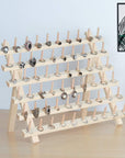 60 Spool Sewing Thread Rack with Hanging Hook, Wall Mounted Wooden Thread Holder Organizer for Embroidery, Hair Braiding, Sewing
