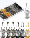 500 Pieces Metal Gourd Pin Safety Bulb Pin Guard Quilting Calabash Pin for Hand Sewing DIY Crafts Home Accessories (Silver, Black, Gold, Silver Black, Bronze)