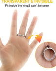 Ring Sizer Adjuster for Loose Rings, 16 Pack 8 Sizes Silicone Invisible Ring Size Reducer Guards for Men Women Wide Band Rings