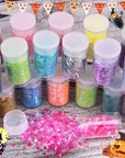 Holographic Chunky and Fine Glitter Mix, 36 Colors Chunky Sequins & Glitter Powder Mix, Iridescent Cosmetic Glitter Flakes for Nail Art Face Body Eye Makeup, Craft Glitter for Epoxy Resin Tumblers