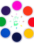 Craft Large Ink Pad Stamps Partner DIY Color,8 Colors Rainbow Finger Ink Pad for Kids (Pack of 8)