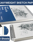 9" X 12" Sketch Book, Hardcover Sketchbook, Top Spiral Bound Sketch Pad, 100 Sheets (68Lb/100Gsm) Drawing Paper Pad, Art Supplies for Adults for Kids Drawing Notebook.
