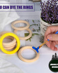 10 Pcs Macrame Wooden Rings, 60Mm/2.4Inch Natural Unfinished Solid Wood Hoops for DIY Craft Pendant Connectors Jewelry Making
