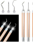 3PCS LED Weeding Tools for Vinyl with Light with Pin and Hook Lighted Pin Pen Weeding Tool for for Removing Iron on Tiny Vinyl Paper Silhouette Cutting Machines Supply (Rose Gold)