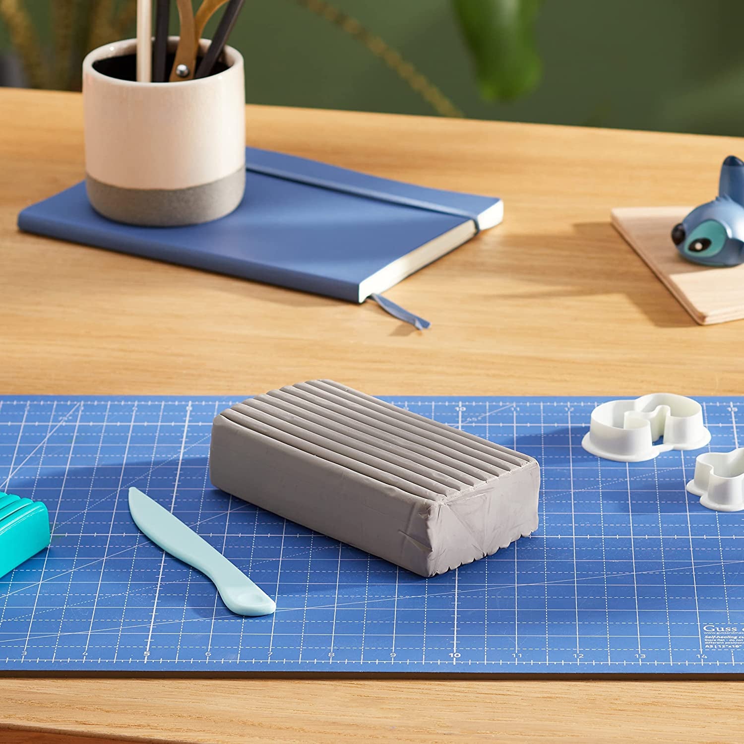 Medium Gray, Premium, Non Toxic, Medium Firmness, Sculpting Modeling Polymer Clay, Oven Bake Clay, 1 Pound Bar. Great for All Advanced Sculptors, Model Makers and Movie Studios