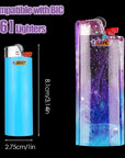 2PCS Pocket Lighter Case Epoxy Resin Silicone Mold & Glitter Pack, Work for Standard Size BIC J6 Lighter Protective Cover Sleeve Pouch Wrap Holder DIY Art Craft (Classic/Full/Maxi/Regular/J6)