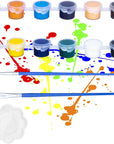 Washable Paint Set for Kids Arts and Crafts, 90PCS Classroom Painting Supplies, 6 Acrylic Paint Sets of 12 Colors, Mixing Palette, Brushes