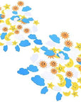 108 Pieces the Blue Sky, the Sun, the Moon Shapes Self-Adhesive Foam Stickers for Craft Art Project
