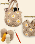 Crochet Kit for Beginners Daisy Tote Bag DIY Knitting Kits of Daisy Tote Bag with Step-By-Step Video Tutorials Crochet Kit Beginners for Adults and Kids