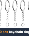 100 Pcs Swivel Snap Hook and Key Rings with Chain and Jump Rings for Keychain Lanyard DIY Jewelry Crafts Accessories(50 Pcs Lanyard Snap Hooks+50 Pcs Keychain Rings with Jump Rings)