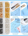 2440 Pcs Crimp Beads for Jewelry Making, 4 Colors Crimp Tube Beads with Crimping Pliers Tweezers Kit for DIY Earring Necklace Bracelet Making