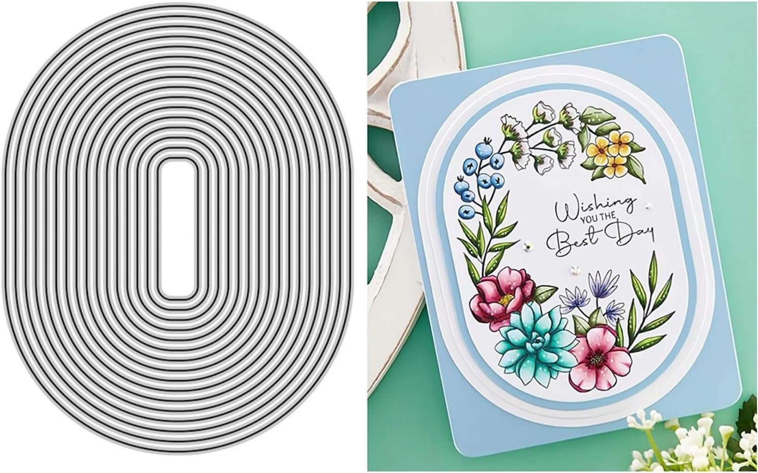 Oval Border Die Cuts for Card Making,Metal Cutting Dies Embossing Paper Dies for Scrapbooking DIY Album Card Making Supplies