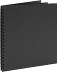 12X12 Hardcover Scrapbook - Blank Wedding Guest Book, DIY Photo Album, Black Spiral Bound Cardboard Cover Sketchbook for Kids Craft, Diary Journal - Square - 40 Sheets