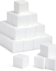 30 Pack Foam Craft Blocks for Modeling, 3 Inch Mini Square Cubes for Sculpting, School Projects (White Polystrene)