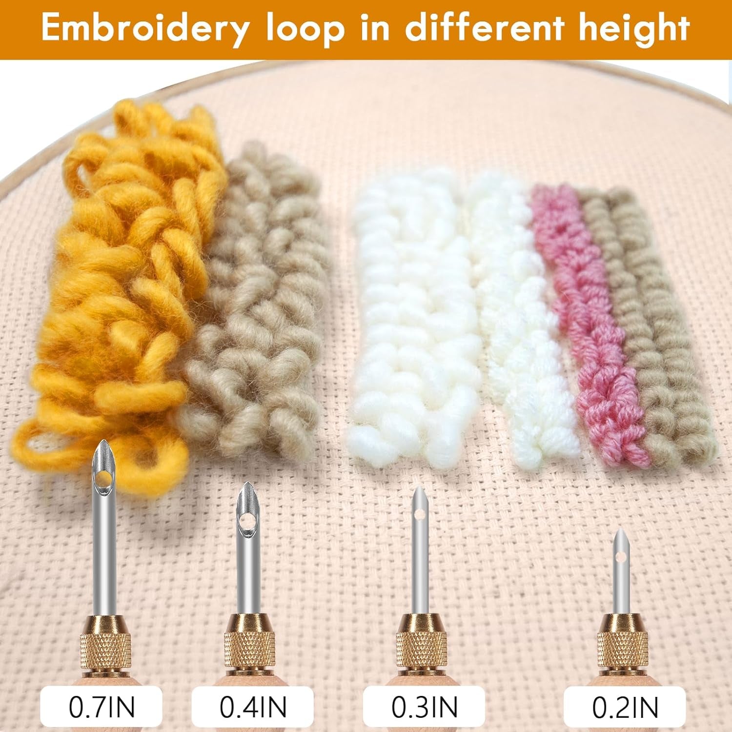 Punch Needle, Wooden Punch Needle Tool, Adjustable Embroidery Punch Needle Tool for Punch Needle, DIY Craft Stitching