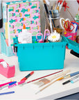 12533 Teal Craft Organizer, Art Supply Organizer and Storage, Lockable School Supplies Organization, Moisture Resistant, Made in USA