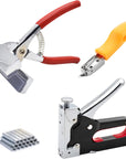 Heavy Duty Stretching Canvas Pliers with Spring Return Handles, and Staple Remover,3 in 1 Staple Gun for Upholstery with 1000 Staples for Art Oil Painting Stretching and Framing