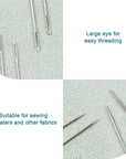 80/40 PCS Large Eye Sewing Needles, 7 Sizes Sewing Sharp Needles, Leather Needle Embroidery Thread Needle, Stainless Steel Yarn Knitting Needles with Threaders for Handsewing Art Crafts CJ