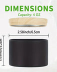 4Oz Black Candle Tins, Black Matte Candle Jars with Wood Grain Lids for Candle Making,Black Empty Metal Candle Container for Making Candles