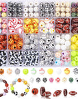 400 Pcs Sports Ball Beads for Jewelry Making, Acrylic Sports Beads Bulk, Baseball Basketball Soccer Volleyball Softball Football Beads with Box, Sports Spacer Beads for DIY Crafts Key Chains Bracelet