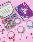 Charm Bracelet Making Kit,Jewelry Making Supplies Beads,Unicorn/Mermaid Crafts Gifts Set for Girls Teens Age 6-12