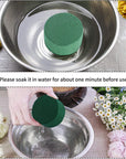 24 Pieces DIY Flower Arrangement Kit, 3.15 X 1.57 Inches Wet Floral Foam round Flower Arrangement Kit Green Wet Foam Block for Wedding, Aisle Flowers, Party Decoration