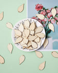 100-Piece Natural Unfinished Blank Wooden Leaf Flat Pendants Antiquewhite 1.96X1.02 Inch
