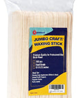 100 Piece Large Jumbo Wooden Craft Sticks (6" X 3/4"), Premium Natural Organic Wood for Waxing, Craft Project, Tongue Depressor, Popsicle, Ice Cream Stick,Woodcraft, Paint Stirrer and Art -