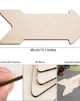 4 Pcs Wooden Arrow Shape Cutouts Unfinished Arrow Wood Sign Blank Arrow Hanging Wooden Plaque Large Wood Arrow Slice for DIY Craft Halloween Christmas Signboard Decoration Ornament,15.7 X 5.9 Inch