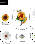 36Pcs Embroidered Bee Applique Patches Daisy Sew on Patch Flower Iron on Patches Flower Appliques for Clothing Sewing Decorations Cute Bumble Sunflower Daisy