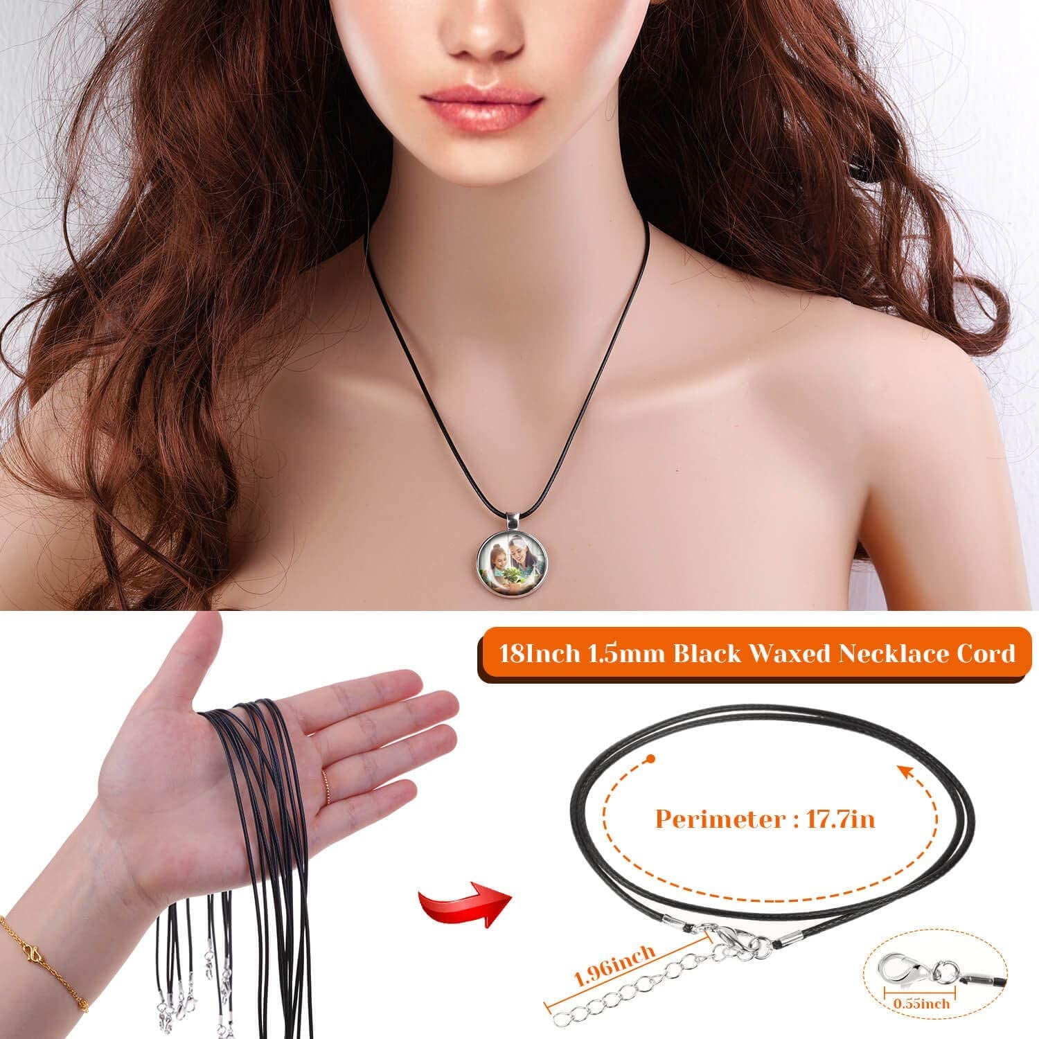 Pendant Trays with Glass Cabochons for Jewelry Making, 90Pcs Pendants Trays Set Including 30Pcs Bezel Pendant Trays Blanks, 30Pcs Glass Cabochons and 30Pcs Necklaces Cords for Necklace Making