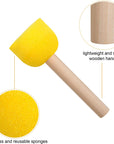 90 Pcs round Sponges Brush Set, round Sponge Brushes for Painting, Paint Sponges for Acrylic Painting, Painting Tools for Kids Arts and Crafts (4 Sizes)