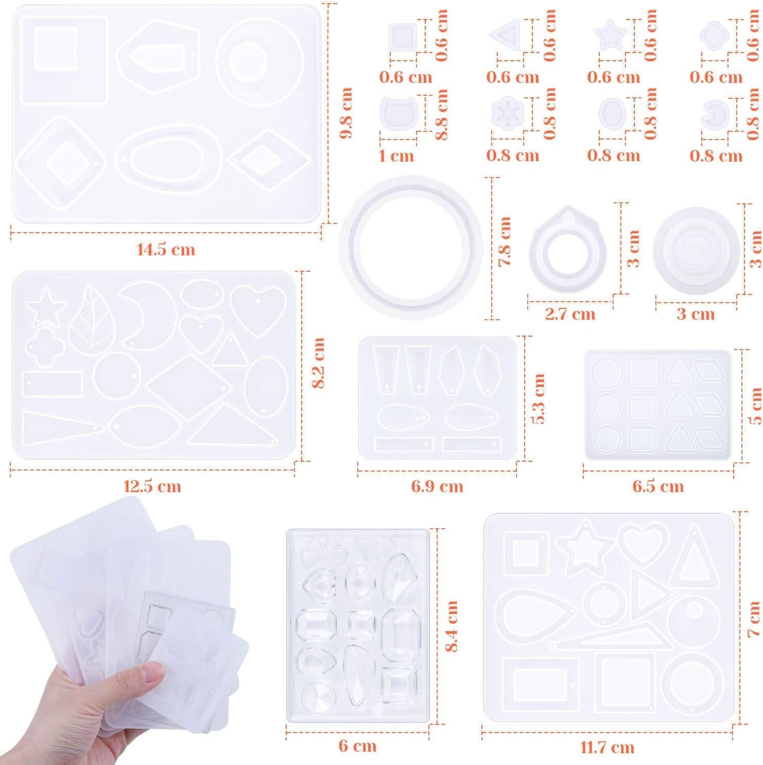 Resin Molds for Jewelry,  678Pcs Earring Making Kit with 28Pcs Epoxy Molds and 650Pcs Earring Hooks, Jump Rings for Pendants, Resin Crafts, DIY Earring