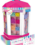 5 in 1 Activity Tower - Jewelry Making Kit with Storage - Heishi Beads, Plastic Links, Mini Rubber Bands, round Beads & Thread - Friendship Bracelet Making Kit for Girls 8-10-12-14