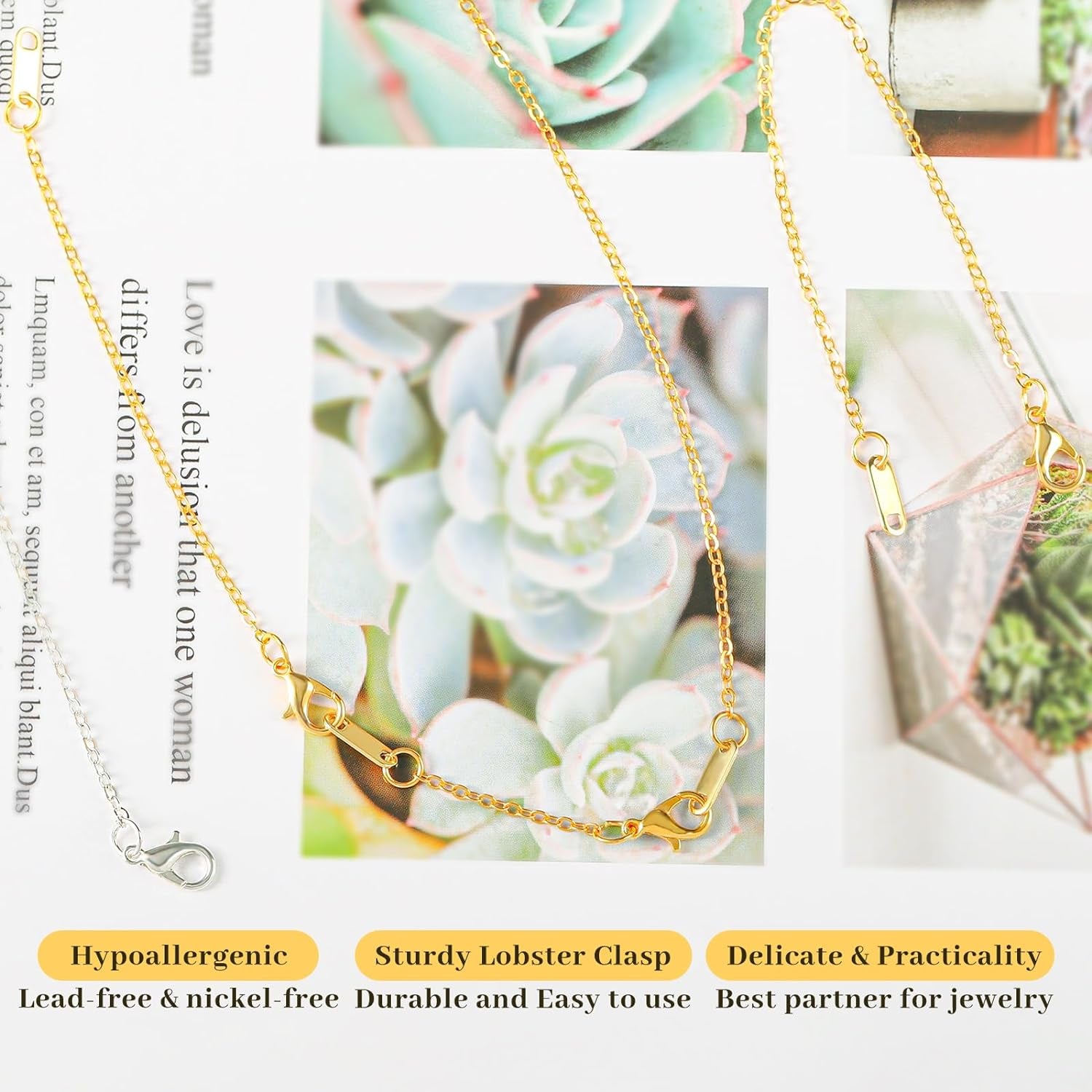 30Pcs Gold Plated and Silver Plated Necklace Extender for 2'', 4'', 6'' Necklace Extender Set for Necklaces, Bracelets, Women'S Jewelry Making Respectively