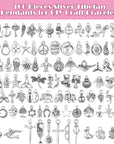 469 Pieces Bangles Making Kit, 10 Pieces round Link Chain Bracelets with OT Toggle Clasp, 159 Pieces Moon Stars Tibetan Silver Charms and 300 Pieces Open Jump Ring for Jewelry Making