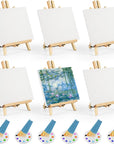 Easels with Canvas Set 78 Pcs Paint and Sip Kit With12Inch Easels& 8X10 Stretched Canvas Painting Supplies with Easels Paint Night Kit,Paint Party Set,Painting Set for Adults/Kids