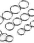 Titanium Key Rings Split Rings, Small Keyrings, Jump Rings for Necklaces, Keys, Jewelry Attachment - 15Pcs Mix 10/12/14Mm (Black)