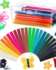 Wax Craft Sticks for Kids Bendable Sticky Yarn Molding Sculpting Sticks in 13 Colors with Plastic Storage Box for Handicraft DIY School Project Supplies (600 Pieces)