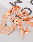 20Pack Copper Rivets and Burrs (14Mm and 19Mm) with 2Pcs Punch Rivet Tool for Belts, Bags, Collars, Leather-Crafting, Bracelets