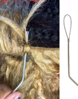 Illusion Crochet Needle Hook for Hair Extensions, Crochet Braids, Interlocking Locs, and Human Hair Bundles (Straight)