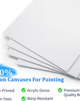 4 Pack 8X10 Inch Canvas Boards for Painting, Blank Canvases for Painting,Triple Primed for Oil & Acrylic Paints, 100% Cotton Canvas Panels, 3Mm Thickness